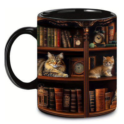 Ceramic cup 11oz Bookcase Coffee Cup