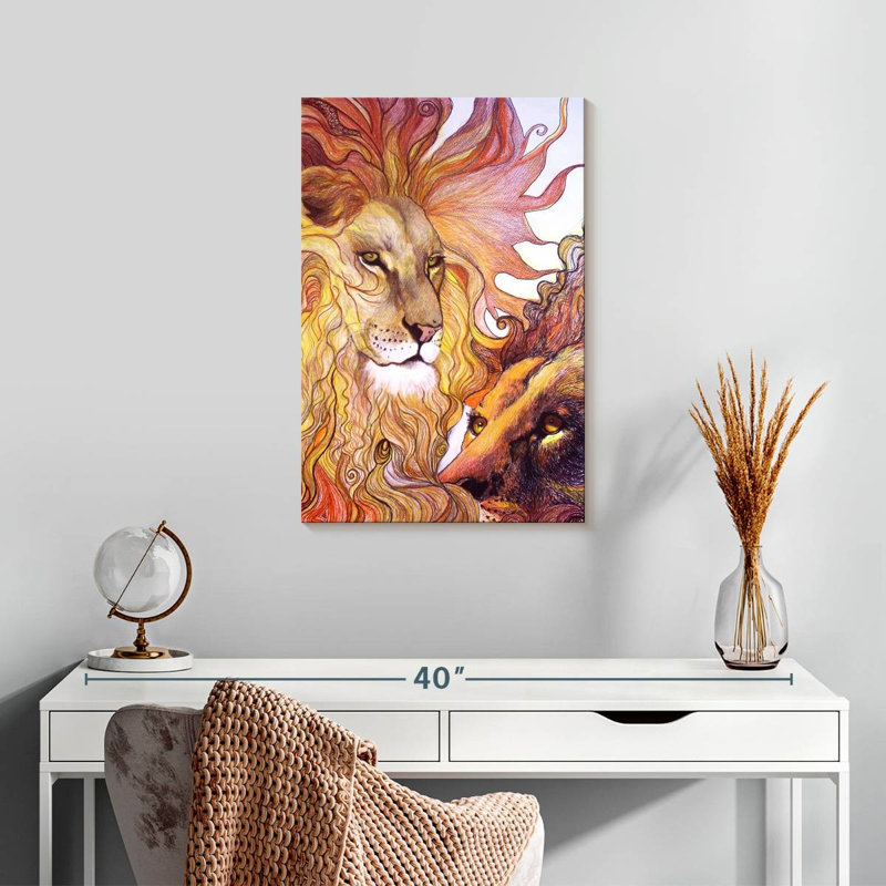 Esprit de roi lion Brampt, H 24 po x l 16 po