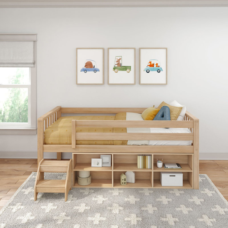 Soren Ultra Low Loft with Bookcase, Blonde