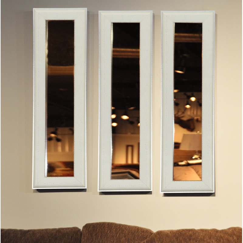 Truluck Solid Wood Flat Wall Mirror, 23.5" H x 7.5" W