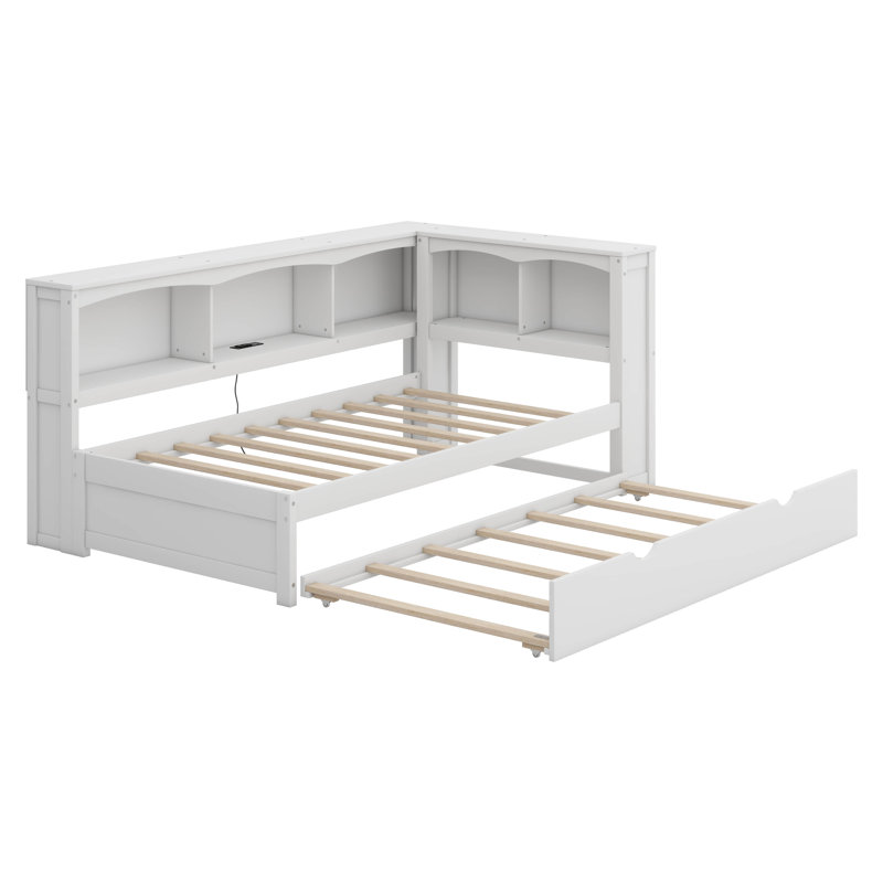 Daybed with Trundle Bed, White