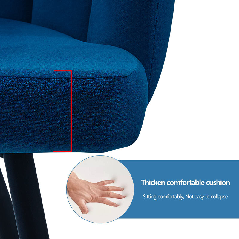 Lawrey Velvet Upholstered Parsons Chair, Blue