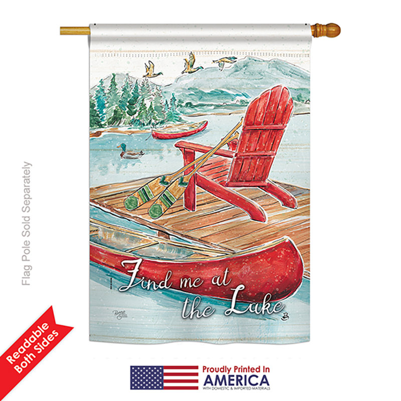 Drapeau de maison en polyester 40 x 28 po Belger Find Me at the Lake