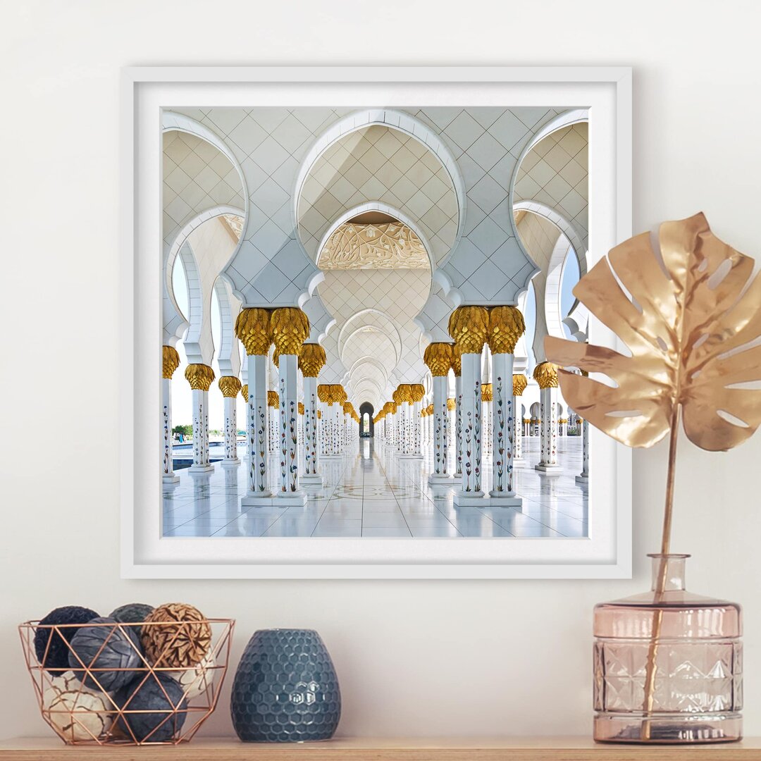 Gerahmtes Poster Mosque in Abu Dhabi