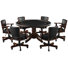 Table de jeu 60 po 2 en 1 - Cappuccino avec six chaises de jeu assorties par la salle de jeu RAM