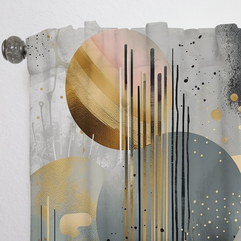 Elkan - Soft Colors Marble Abstract V - Modern Curtain - Velvet Room Darkening - 1 panel, 52" W x 63" L