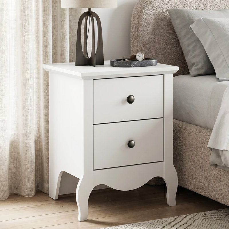 Sterra Manufactured Wood Bedside Table, White
