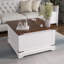 Table basse Modern Farmhouse, table centrale carrée avec grand compartiment de rangement caché pour le salon, table basse avec couvercles rabattables, table de cocktail rustique avec plateau relevable à charnière-856142281