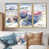Toile avec cadre flottant or