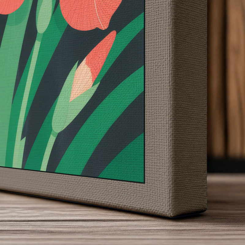 Iris Blooms Botanical - Wrapped Canvas, 30x20 - 76.2 x 50.8 cm, Taupe Border