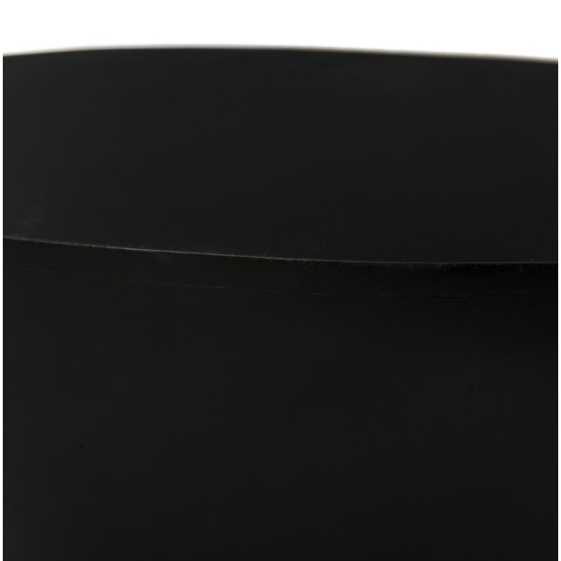Contemporary Solid Wood Round Coffee Table, Round Drum Solid Wood Coffee Table