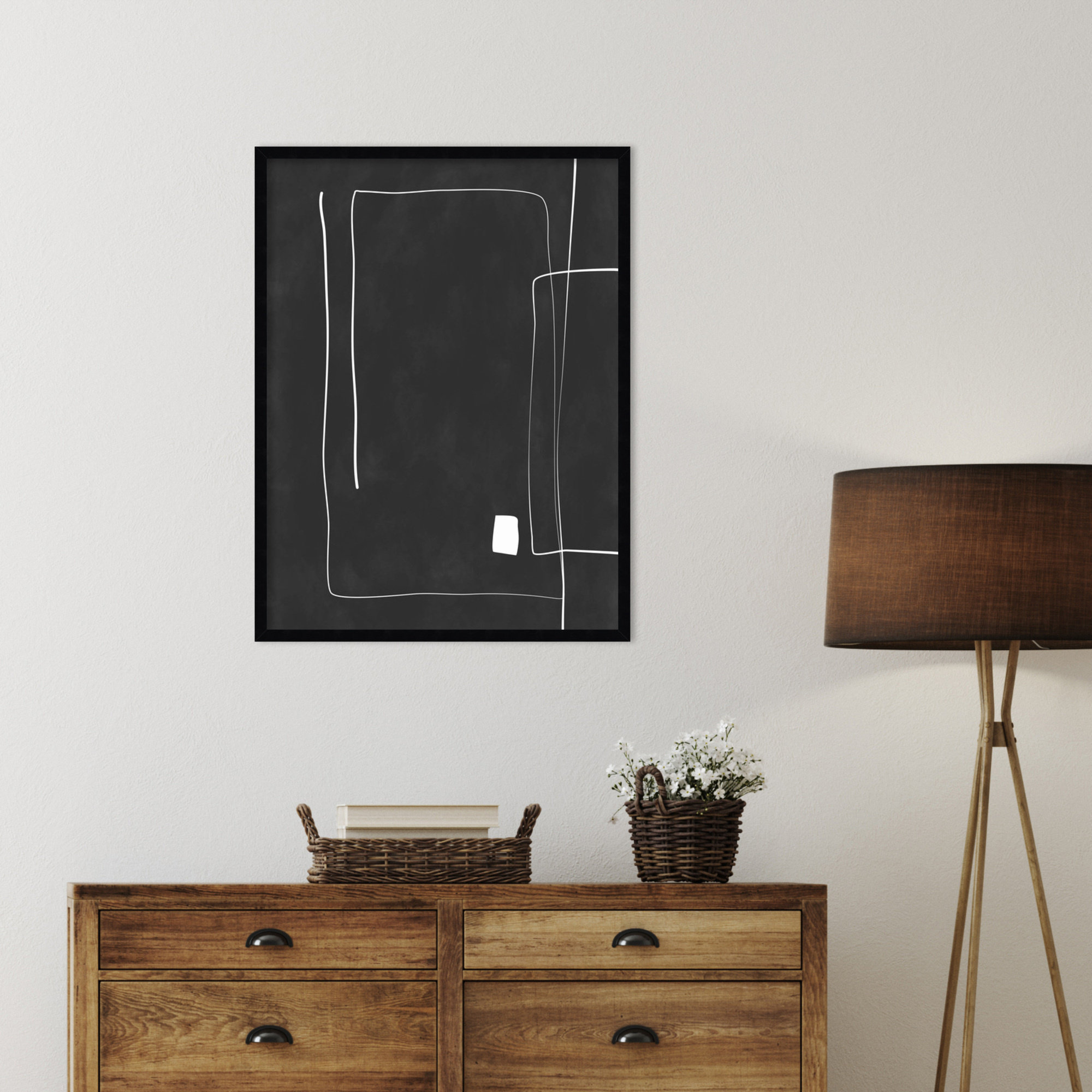 Black And White 36 by Elena Ristova, Black, 33" H x 25" W