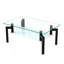 Table basse rectangulaire moderne en verre noir