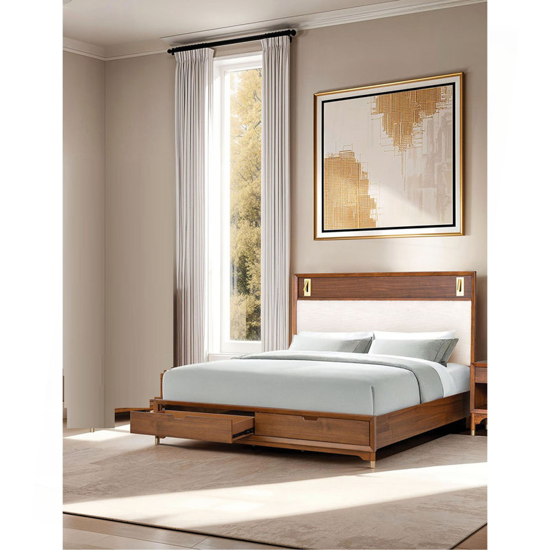 Mobilier de chambre à coucher Mid-Century, Grand lit