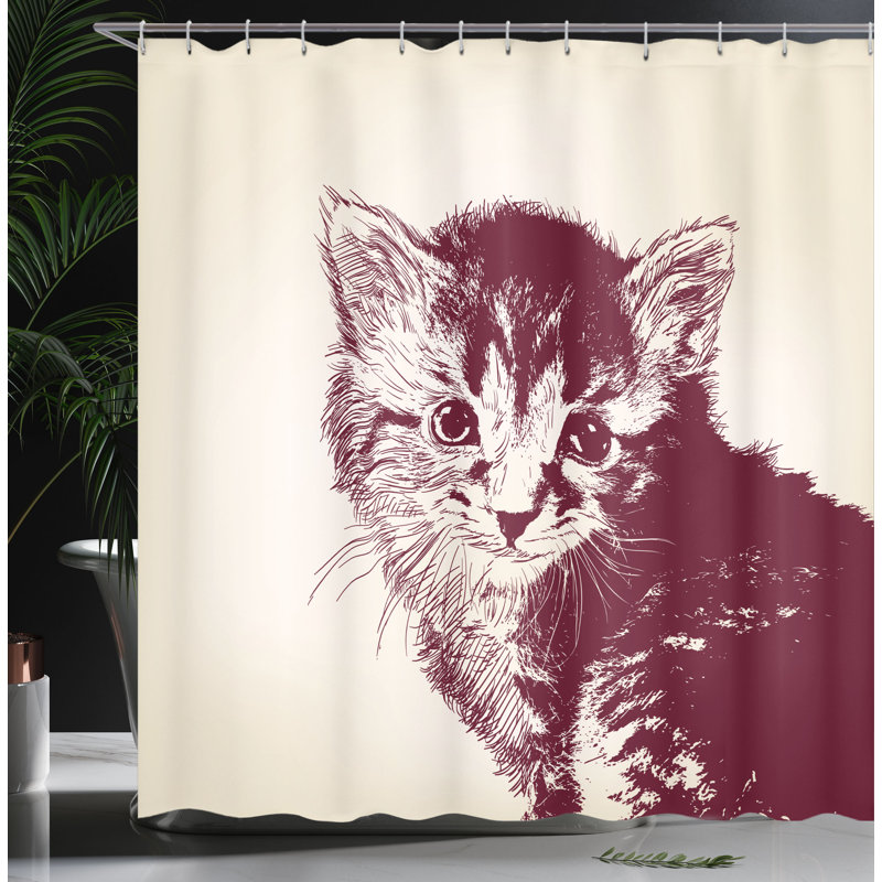 Shower Curtain with Hooks Included, 75"H x 69"W