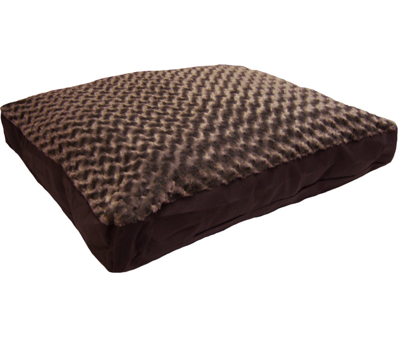 Ultra Plush Deluxe Fiber Pillow Pet Bed, Extra Large (40" W x 32" D x 4" H), Chocolate