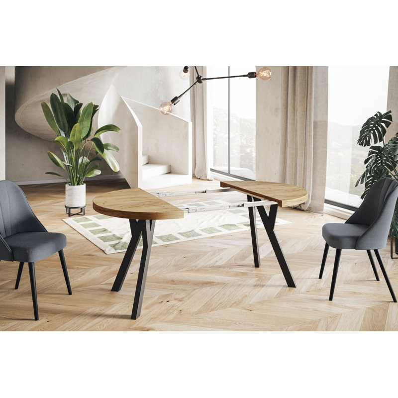 Round Solid Wood Base Dining Table