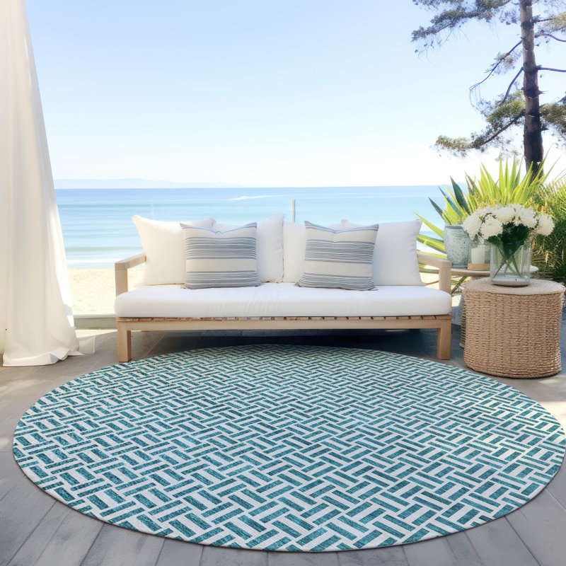 Maliana Machine Washable Indoor/Outdoor Area Rug, Round 8'