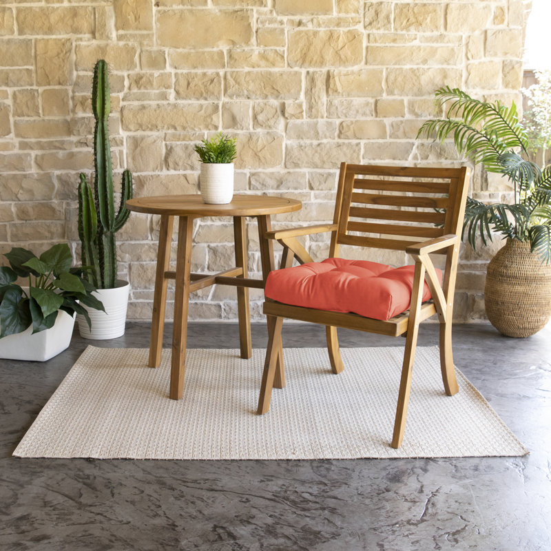 Tufted Outdoor Sunbrella Seat Cushion, 19" W, Canvas Melon Sunbrella® Canvas