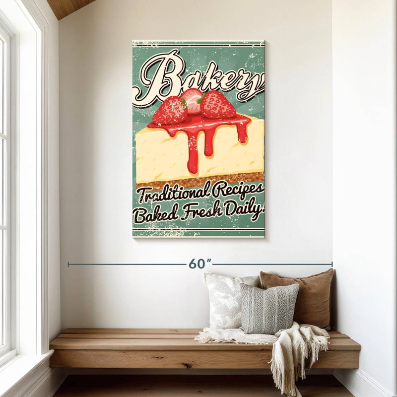 Plaque murale Kema Strawberry Cheesecake Bakery, H 45 po x l 30 po