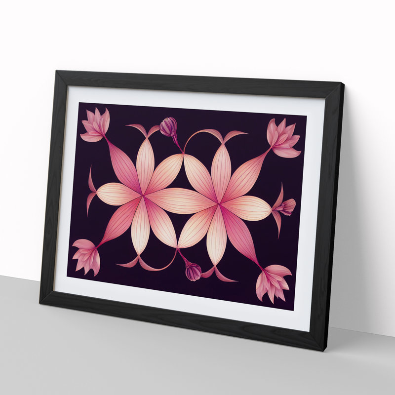 Awe Inspiring Modern Flowers - Single Picture Frame Print, 34cm H x 46cm W x 2cm D, Black Framed