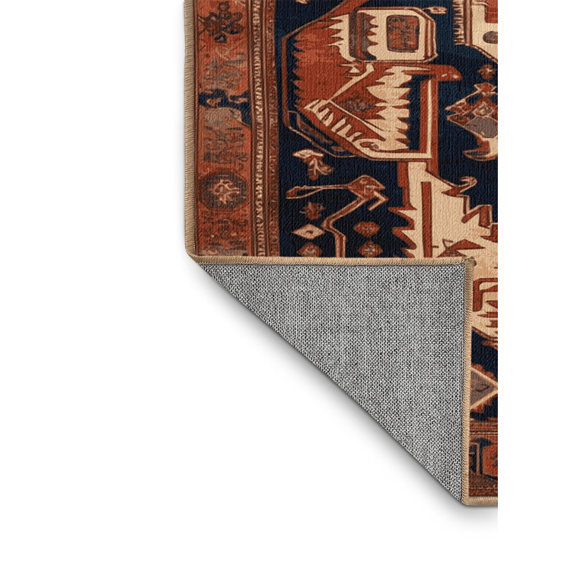 Tapis brun lavable à la machine, Rond 6 pi