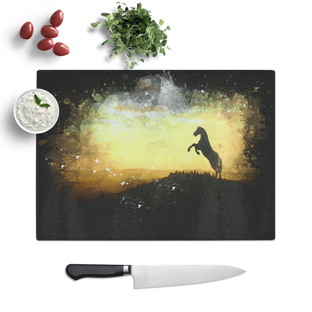 Horse at Sunset Paint Splash Chopping Board