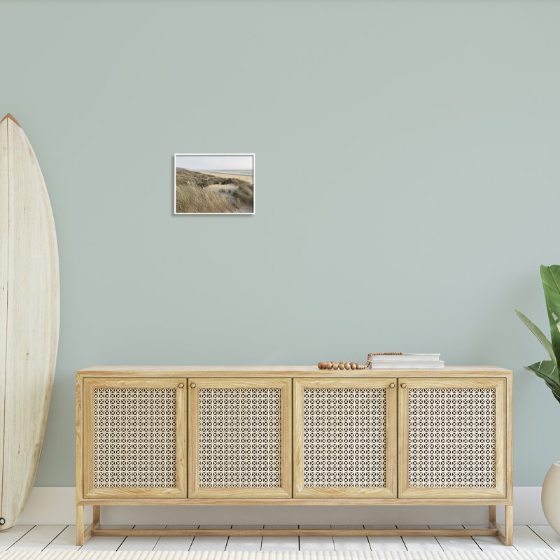 «Mute Beach Coast Tall Grassy Dunes Distant Mountains» par Alan Majchrowicz - photographie, H 11 po x l 14 po x P 1,5 po