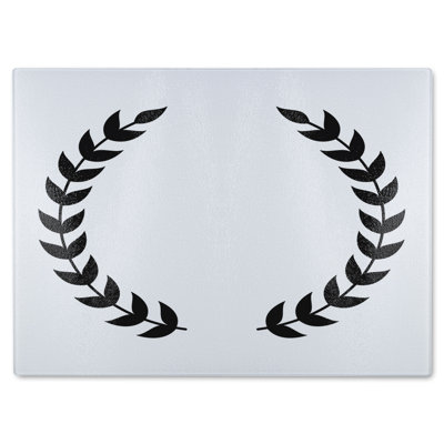 Olive Branches Glass Chopping Board