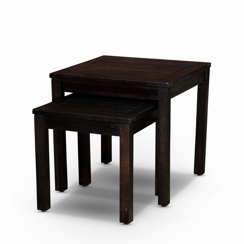 Ensemble de 2 tables gigognes en eucalyptus