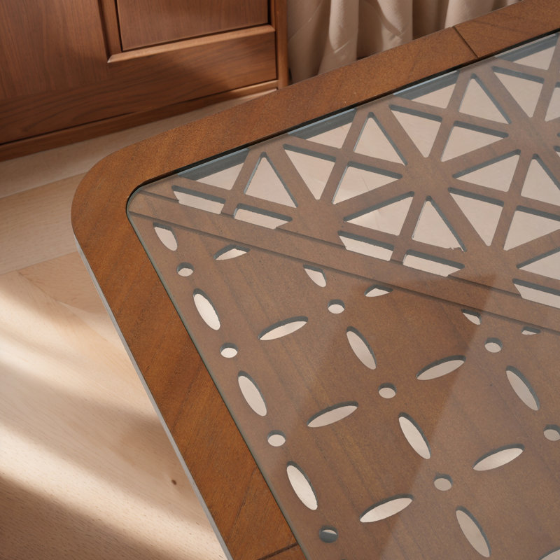 Table basse moderne carrée avec pieds en métal