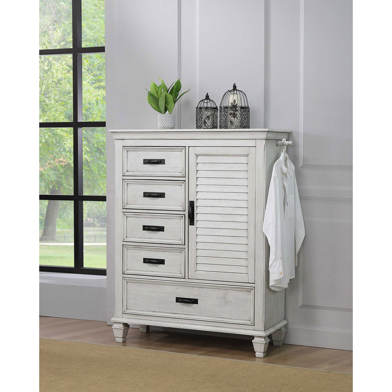 Commode pour homme 5 tiroirs Gert, Blanc