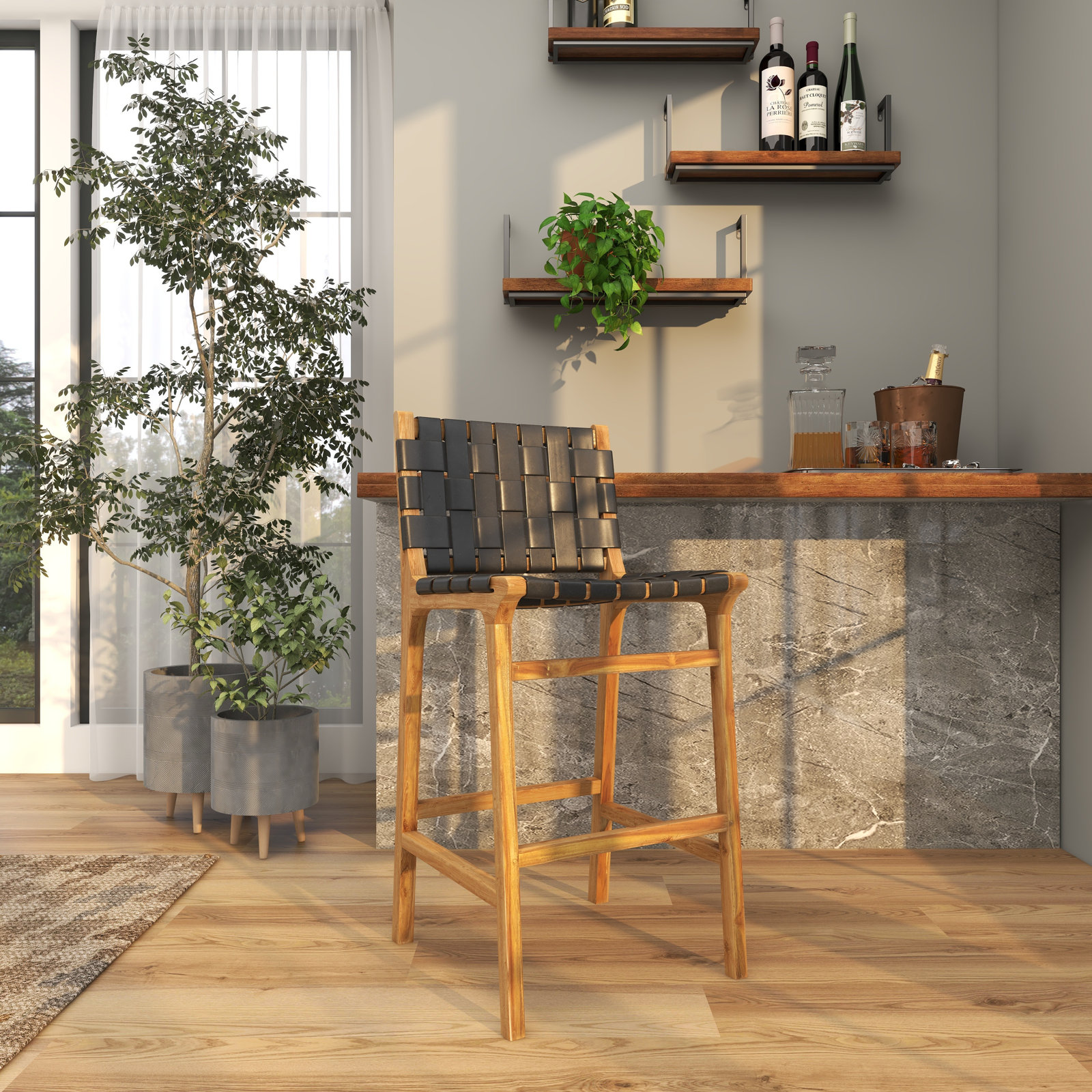 Markus 25" Bar Stool, Black