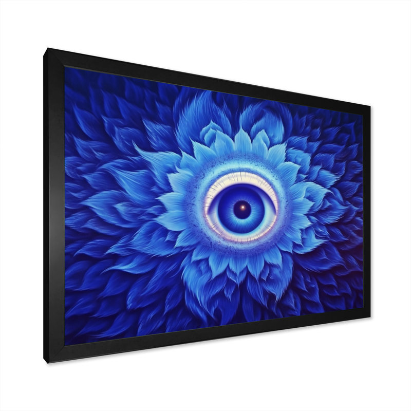 Vishuddhi Vision, œil du troisième chakra, Cadre simple noir, H 12 po x l 20 po x P 1 po