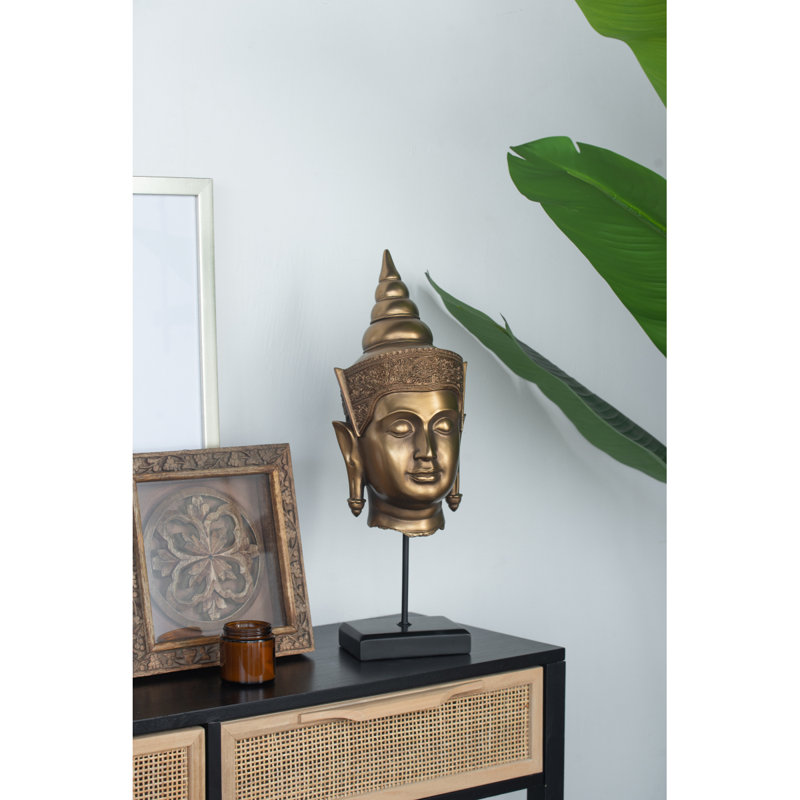 Tête de bouddha sur pied 7 x 7,5 x 19,7 po