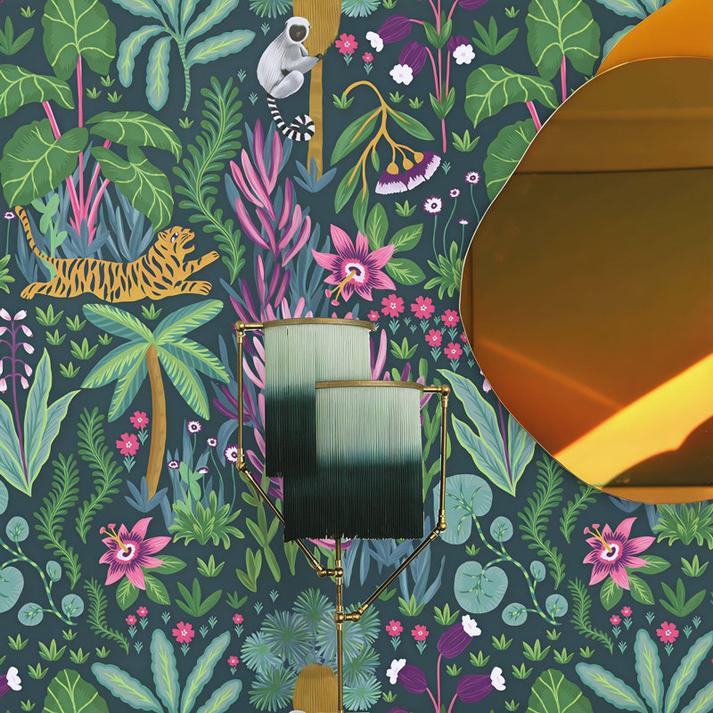 Jungle Monkey And Tiger Wallpaper