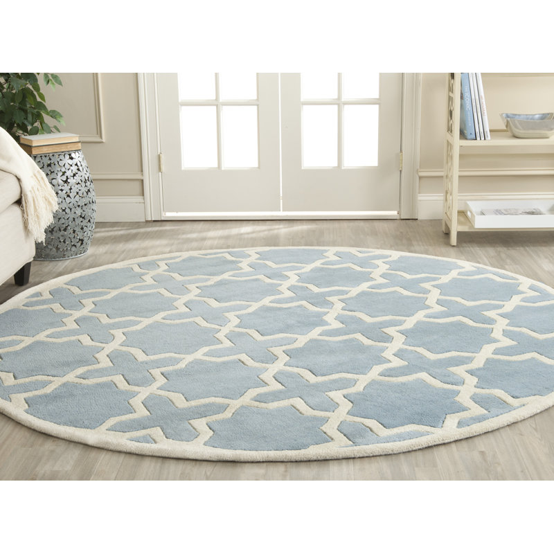Paddy Hand Tufted Wool Geometric Rug, Round 7'