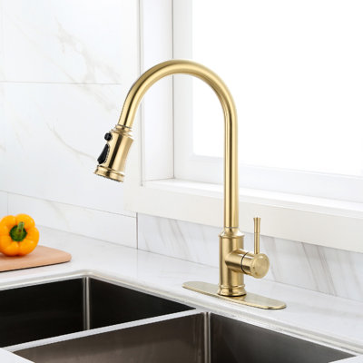 Robinet de cuisine rétractable noir mat en acier inoxydable, fonction pour un démarrage rapide de l'eau, buse haute rotative à 360 °, gestion à levier unique, finition rouille, robinet aéré lisse et pétillant