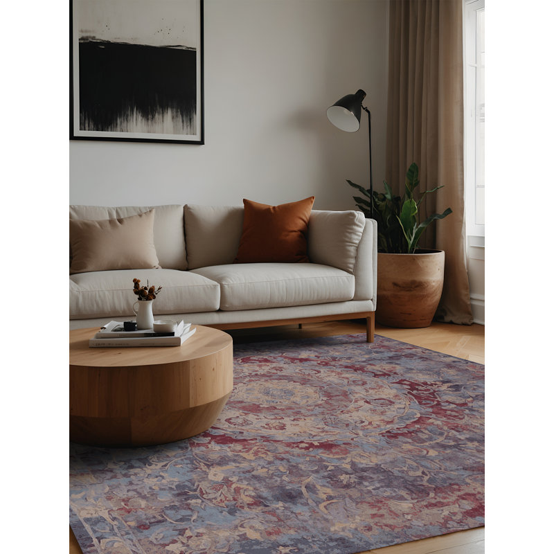 Machine Washable Grey Area Rug, Square 3'