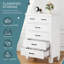 Commode 6 tiroirs pour la chambre à coucher, commode en bois de 45,3 po de hauteur et commodes à tiroirs profonds, commode de commode moderne avec poignées en métal pour le salon, le couloir, l'entrée-781186011