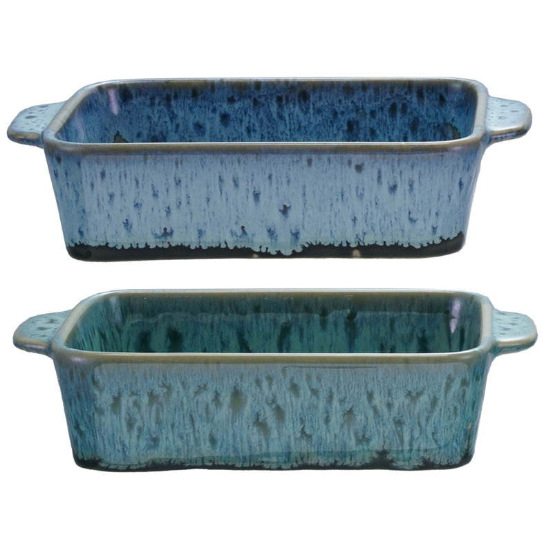 2-Piece Stoneware Baker, Reactive Glaze