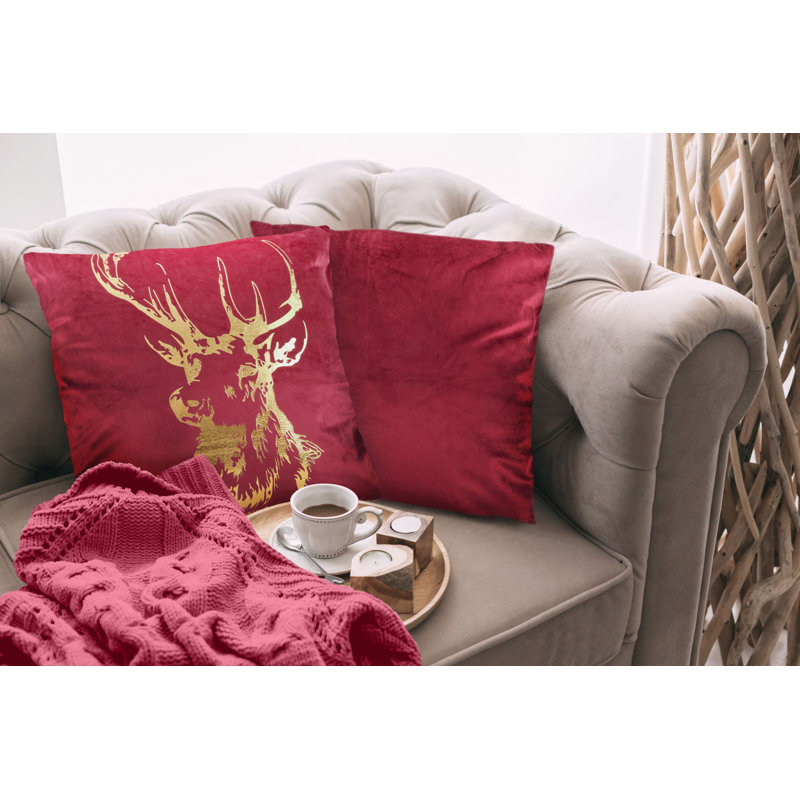 Olgie Square Cushion, Red