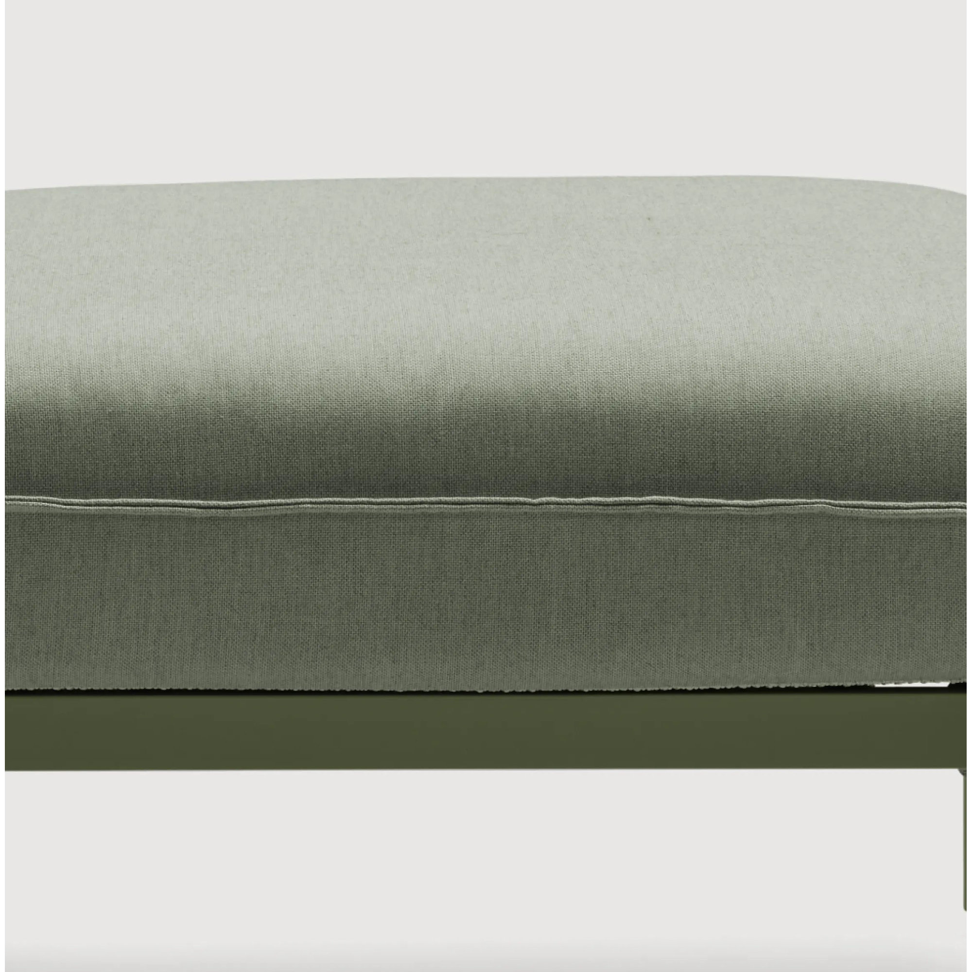 Metal Outdoor Ottoman with Sunbrella® Cushion, Olive