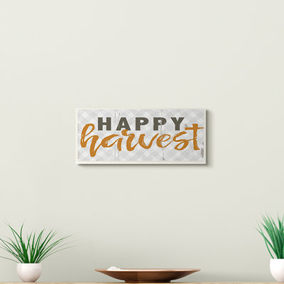 « Happy Harvest phrase », « Autumn plaid » par Jessica Mundo-impression d’art textuel