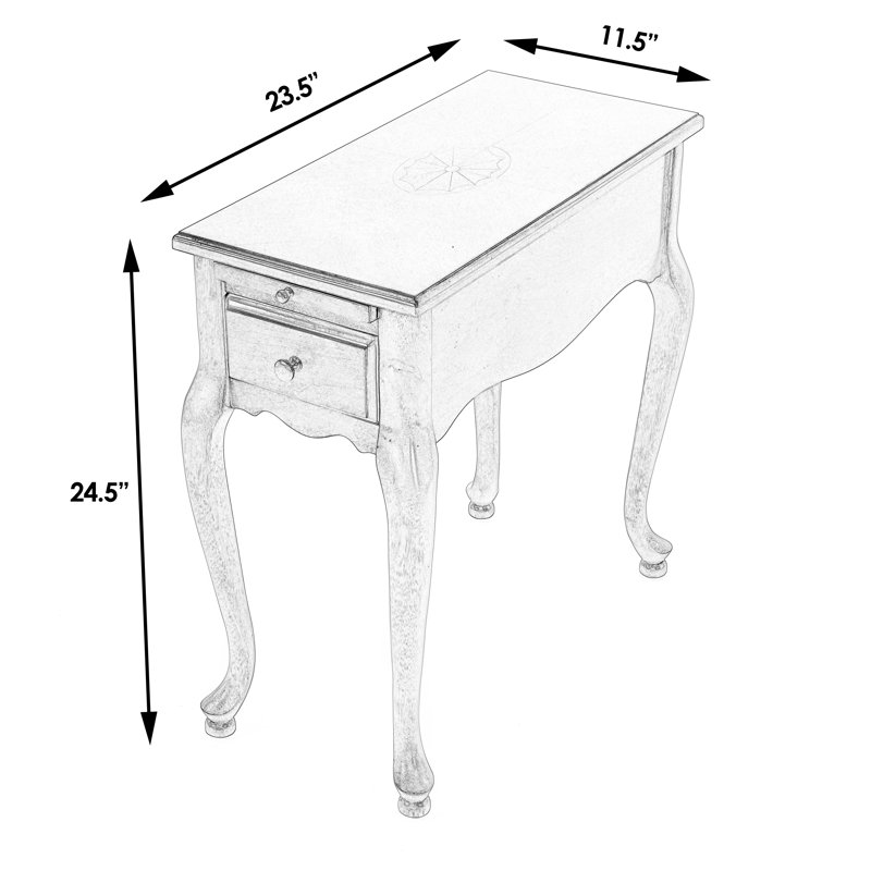 Croydon One Drawer with Pullout Side Table, Cherry