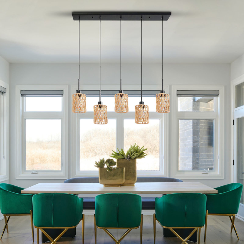 Luminaire suspendu pour îlot de cuisine 5 lumières