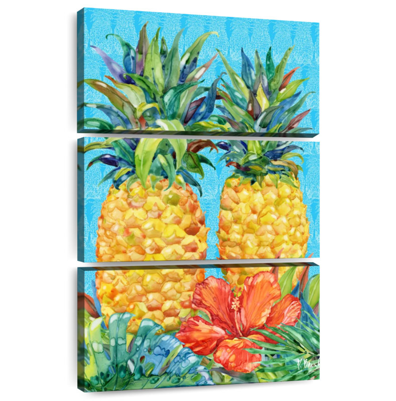 Ananas et hibiscus vert Yarlin Kona, H 32 po x l 20 po
