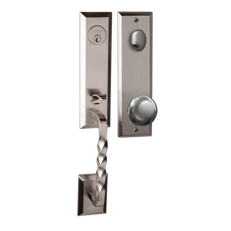 Bravura 915-906 Active Jacksonville Handleset with Macon Knob in Satin Nickel, Satin Nickel