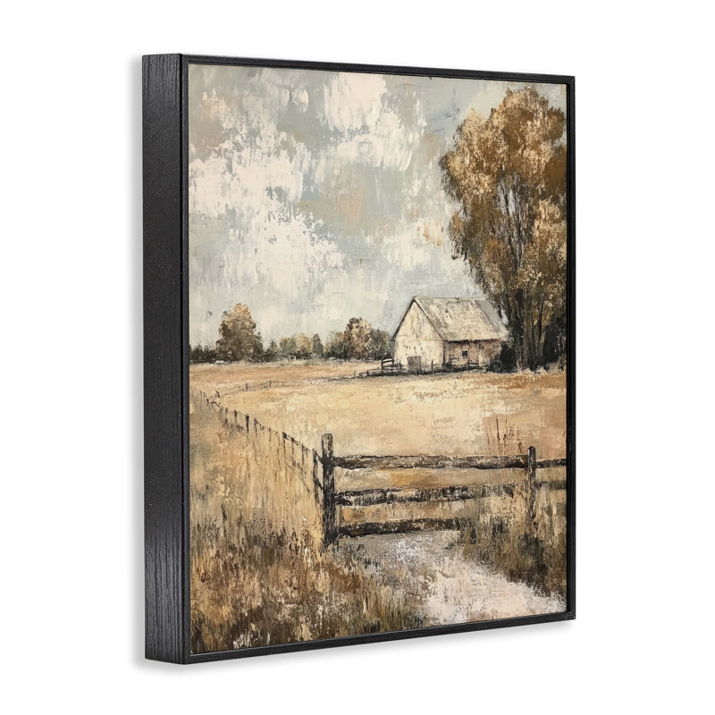 Giclée encadrée, vue de ferme, par Petal Prints Design, H 14 po x l 11 po, Giclée encadrée noir minuit