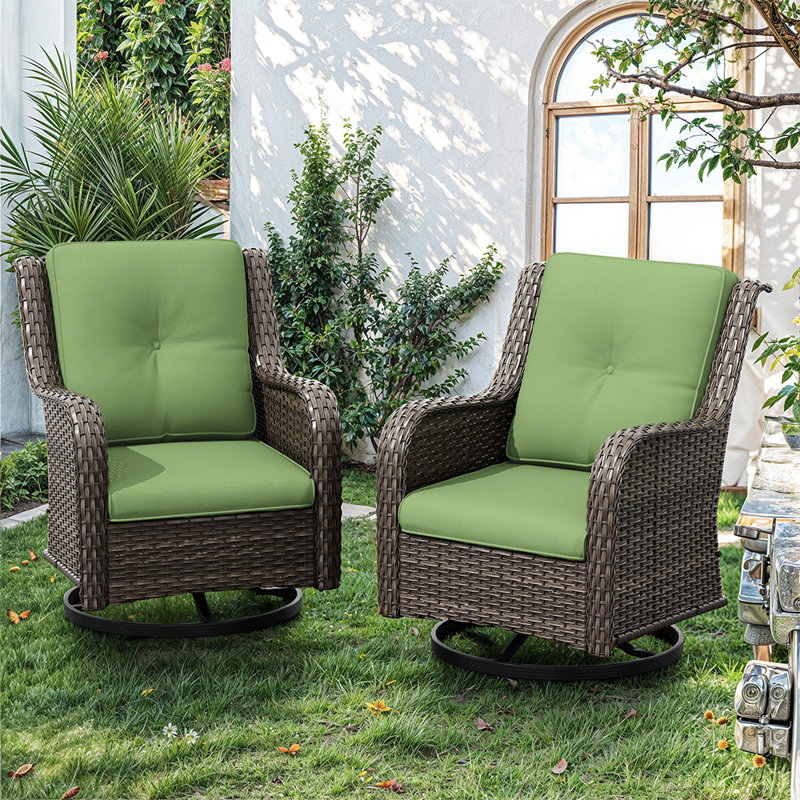 Coussin d'extérieur à assise profonde avec tissu en oléfine, Vert